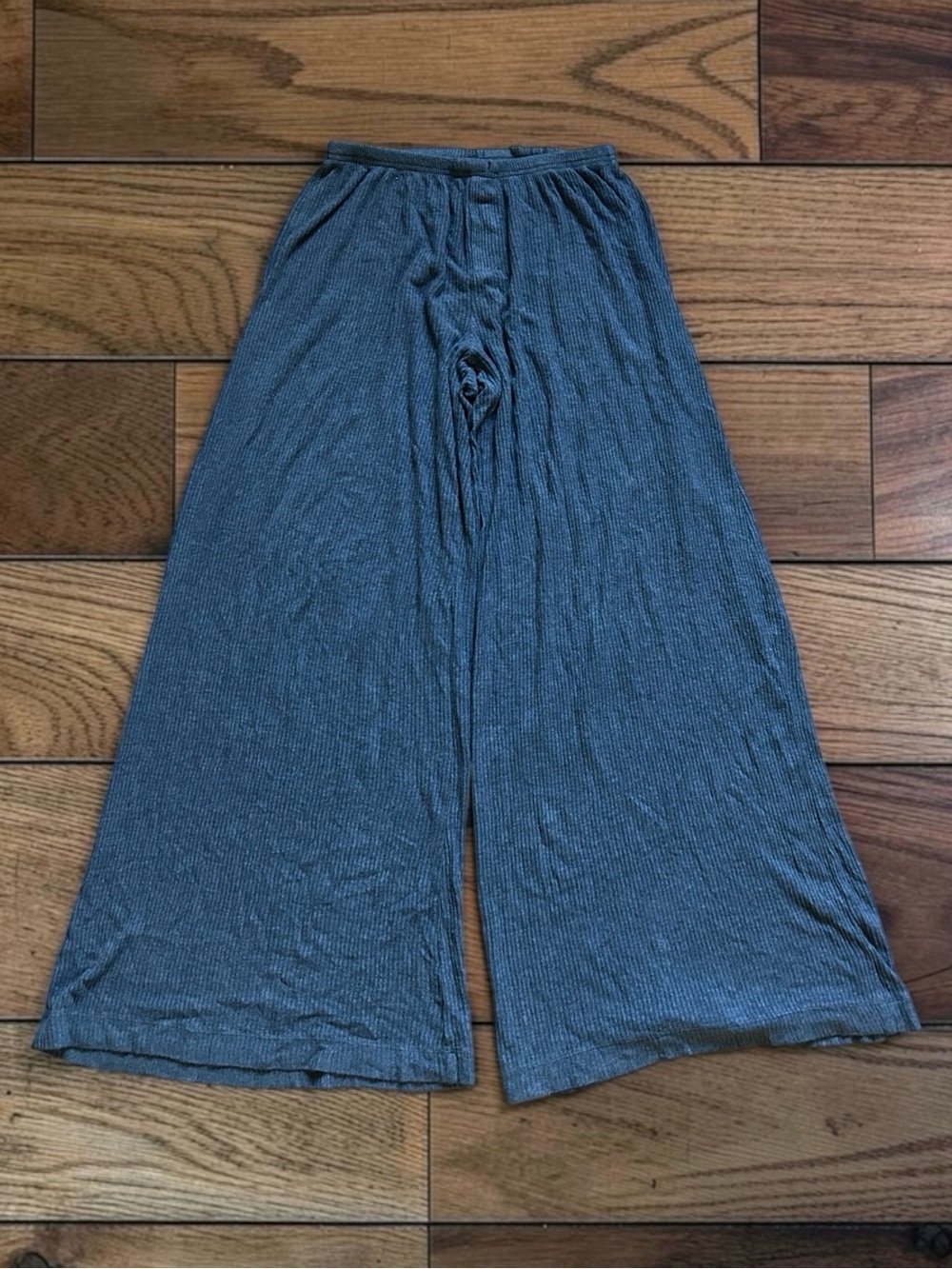 Auden Gray Ribbed Wide Leg Lounge Pants Size XS